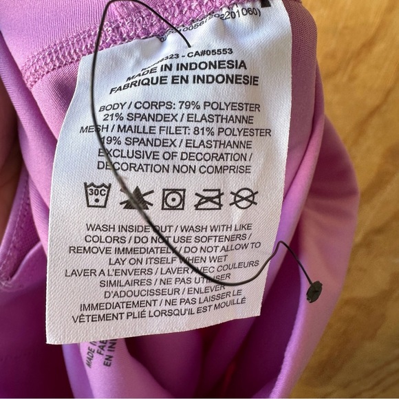 Nike Dri-Fit Light Purple HIgh Waist Mesh Detail Legging Tights - Picture 9 of 12